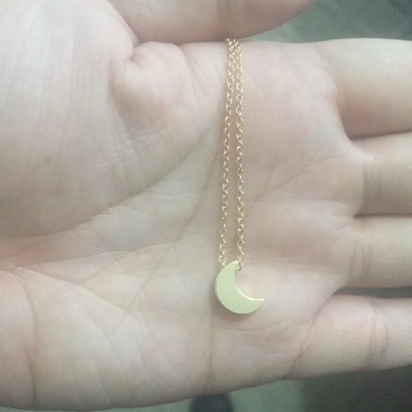 Gold Plated Crescent Moon Necklace - Picture 4 of 4